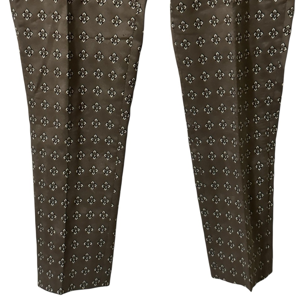 ETRO Brown Embroidered Print Casual Pants Size 40 Made in Italy Tailored READ - Picture 4 of 16